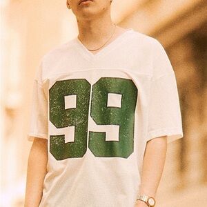 Standard Cloth White and Green Men's Jersey